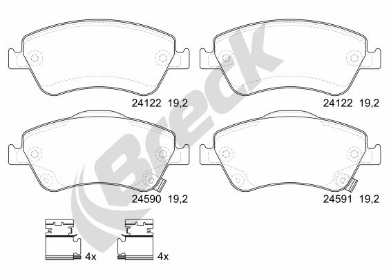 Brake Pad Set, disc brake - 24122 00 701 10 BRECK